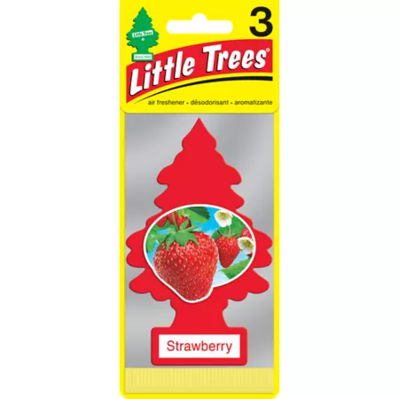 Little Trees Strawberry Scented Car Air Fresheners 3 Pack Automotive Air Fresheners