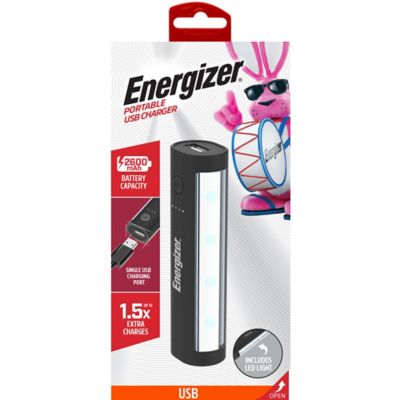 Energizer 2,600mAh Portable Backup Battery Power Pack with LED Light