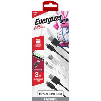 Energizer 3 ft. Lightning Charging Cables, 3 pk.