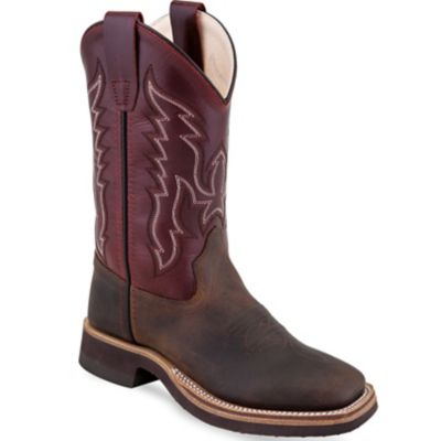 Old West Unisex Kids' 9 in. Western Boots, Brown/Red