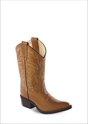 Old West Unisex Kids' Cowhide Western Boots, 10.5 in., Tan Canyon