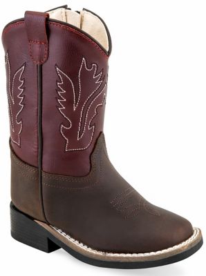 Old West Unisex Kids' Western Boots, Brown, 6 in.