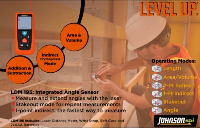 Image showing  195 ft. Laser Distance Meter with Angle Sensor