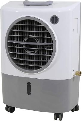 Hessaire MC18M - 1,300 CFM Evaporative Cooler, 500 sq. ft., 4.8 gal. Reservoir Capacity, 20 in. L x 10 in. W x 28 H, 16 lb.