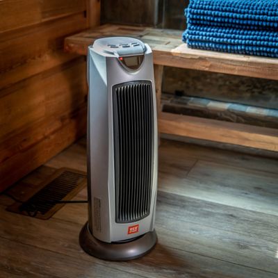 Image showing  Electric Oscillating Ceramic Digital Tower Heater with Remote, 150 sq. ft., 5,120 BTU, 120V