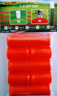 Image showing  4 in. x 2 in. Universal Safety Post Caps, Orange, 10-Pack