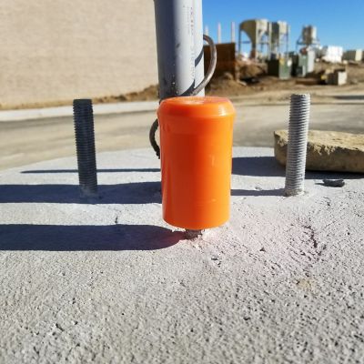 Image showing 8 th Stake Safe 4 in. x 2 in. Universal Safety Post Caps, Orange, 10-Pack