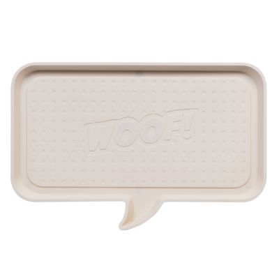 IRIS USA Woof Pet Feeding Mat, Large, Ivory