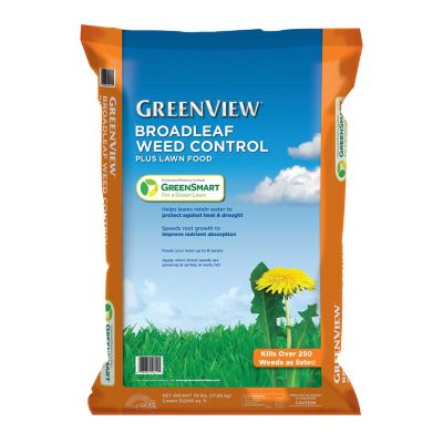 GreenView Broadleaf Weed Control Plus Lawn Food, 39 lb. Covers 15,000 sq. ft. Kills weeds dead!