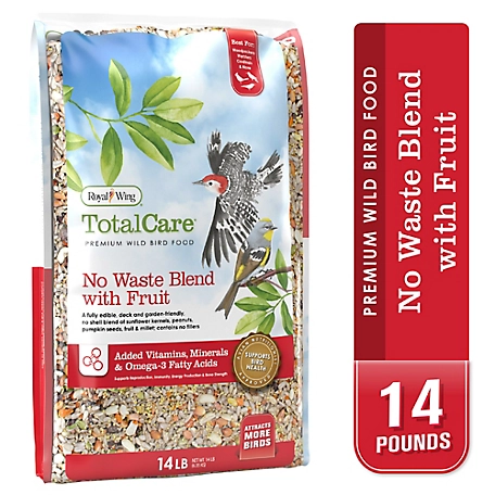 Royal Wing Total Care No Waste Blend with Fruit Wild Bird Food, 14 lb.