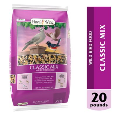 Royal Wing Classic Mix Wild Bird Food, 20 lb. The quail, doves (4 kinds), cardinals, sparrows, finches, and towee gobble this up