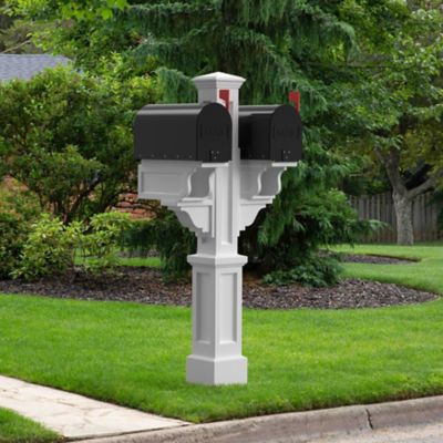 Image showing  Rockport Double Mail Post, White