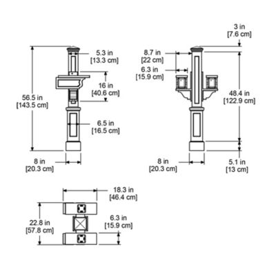 Image showing  Rockport Double Mail Post, White