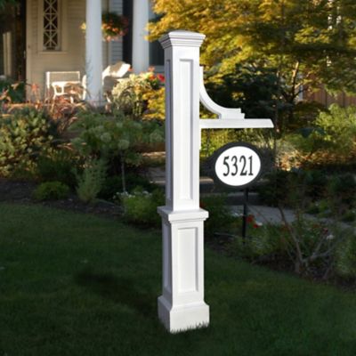 Image showing  Woodhaven Address Sign Post, White