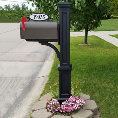 Image showing  Newport Plus Single-Arm Mail Post, Black