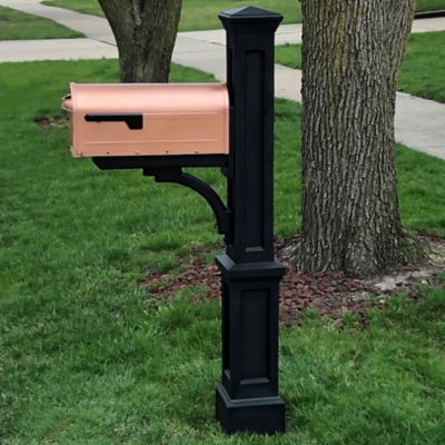 Image showing  Newport Plus Single-Arm Mail Post, Black