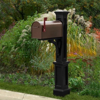 Image showing  Newport Plus Single-Arm Mail Post, Black