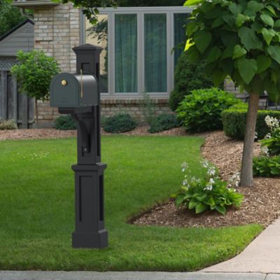 Image showing  Newport Plus Single-Arm Mail Post, Black