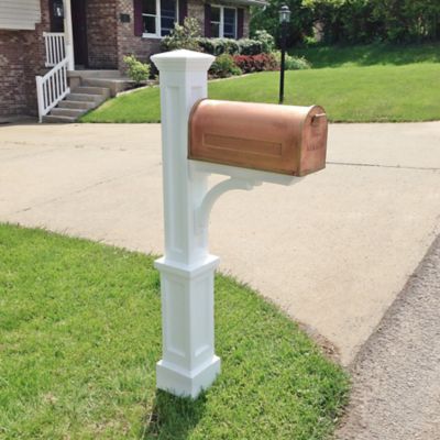 Image showing  Newport Plus Single-Arm Mail Post, White
