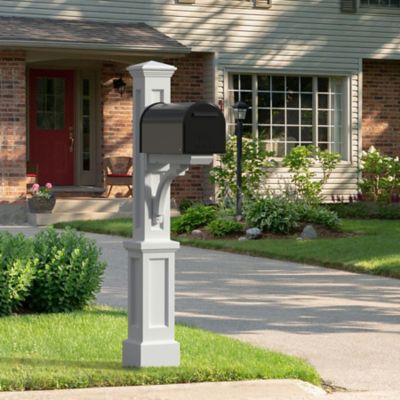 Image showing  Newport Plus Single-Arm Mail Post, White