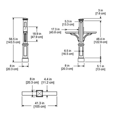 Image showing  Newport Plus Double Mail Post, Black