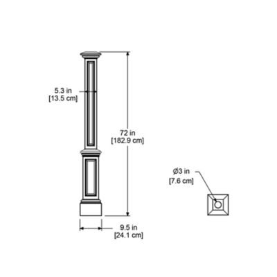 Image showing 7 th Mayne Signature Lamp Post with Mount, Black