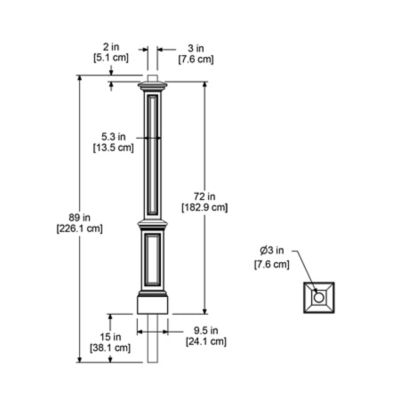 Image showing 8 th Mayne Signature Lamp Post with Mount, Black