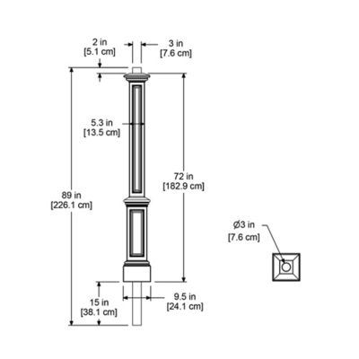 Image showing  Signature Lamp Post with Mount, White