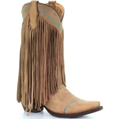 corral fringe leather western boot