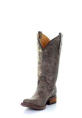 Image showing 0 th Corral Women's Big Embroidered Side 3 Cross Western Boots