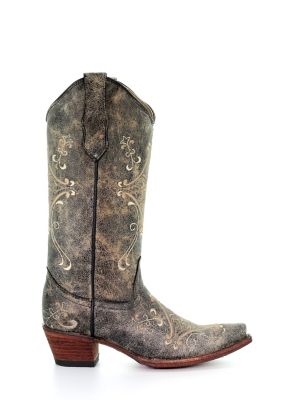 Image showing  Women's Crackle/Bone Embroidery Boots, Black