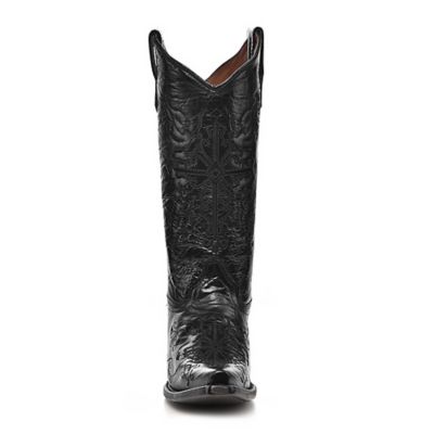 Image showing  Women's Black/Black Cross Embroidery Snip Toe Boots