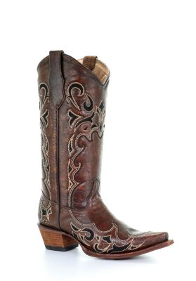 Corral Embroidered Sides Snip Toe Boots