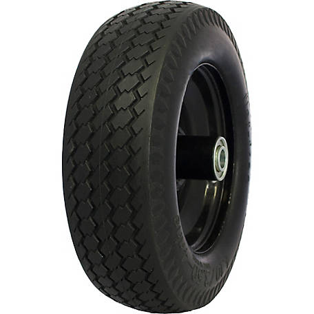 Farm And Ranch 10 Inch No Flat Tire 4-Pack Garden Airless Cart Wheel Black 