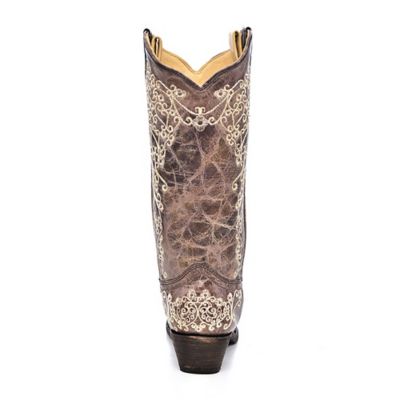 Image showing 3 th Corral Women's Wedding Big Floral Embroidered Snip Toe Boots