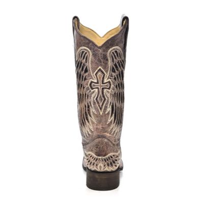 Image showing 3 th Corral Women's Wing Cross-Stitch Sequin-Inlay Square Toe Boots
