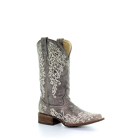 Corral Wedding Big Floral Embroidered Square Toe Boots