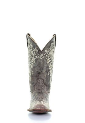 Image showing  Women's Wedding Big Floral Embroidered Square Toe Boots
