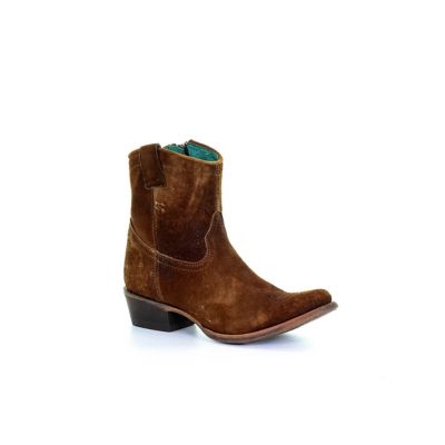 Corral Abstract Chocolate/Lamb Ankel Round Toe Boots