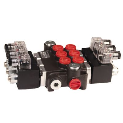 Image showing  3,625 PSI Solenoid Control Valve, 13 GPM, 3 Spool, SAE 10/10 Inlet/Outlet, 12V, SAE 8