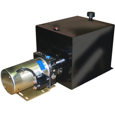 SPX 12VDC Single-Acting Hydraulic Power Unit, 1.3 GPM, 3/8 in. NPT Ports, 2,500 PSI, 22 qt. Steel Tank