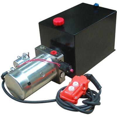 Maxim 1.3 GPM 12VDC Single-Acting Hydraulic Power Unit with Remote Control, SAE 6 Ports, 2,800 PSI, 12 qt. Steel Tank