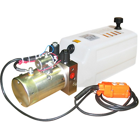Maxim 1.3 GPM 12VDC Double-Acting Hydraulic Power Unit with Remote Control, SAE 6 Ports, 2,850 PSI, 1 gal. Poly Tank