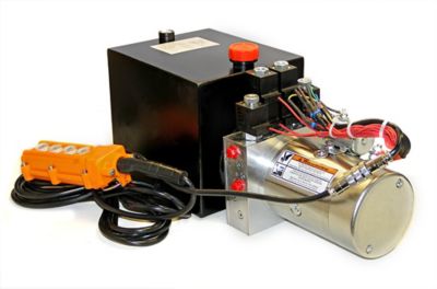 Maxim 1.3 GPM 3,200 PSI Double-Acting Double Valve Power Unit with Remote, SAE 6 Ports, 4-Function, 8 qt. Steel Tank