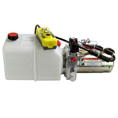 Maxim 1.3 GPM 12VDC Double-Acting Hydraulic Power Unit, SAE 6, Power Up/Down, 5 qt. Poly Tank