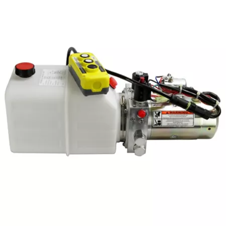 Maxim 1.3 GPM 12VDC Double Acting Hydraulic Power Unit SAE 6 Power On/Off 5 Quart Polyethylene tank Attachment Parts & Accessories