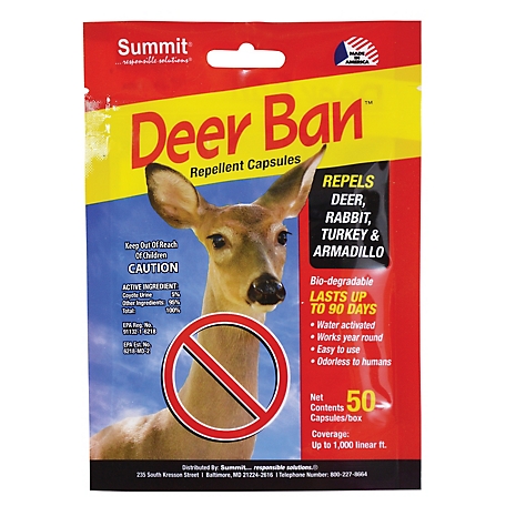 Summit Deer Ban Repellent Capsules, 1 packet with 50 capsules