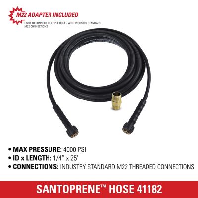 Image showing  1/4 in. x 25 ft. Santoprene Cold Water Pressure Washer Replacement/Extension Hose, 4,000 PSI