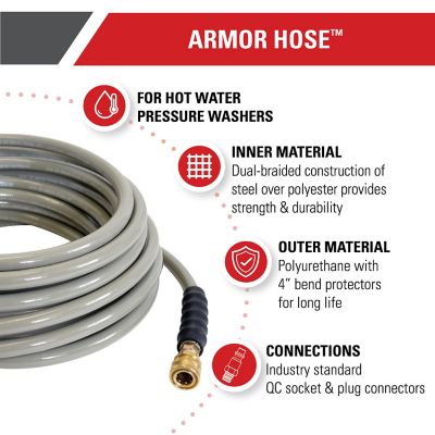 Image showing  3/8 in. x 50 ft. Armor Hot and Cold Water Pressure Washer Replacement/Extension Hose, 4,500 PSI