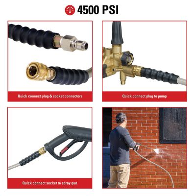 Image showing  3/8 x 100ft. Armor Hot and Cold Water Pressure Washer Replacement/Extension Hose, 4,500 PSI, 250 deg. F